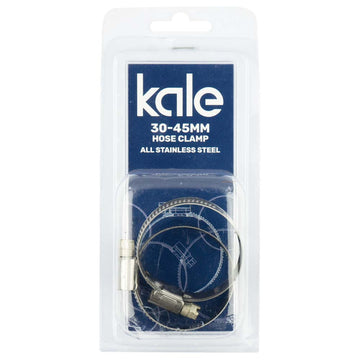 Kale WD12 stainless worm drive hose clamp, 30–45 mm capacity, pack of 2
