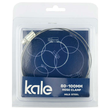 Kale WD12 worm drive hose clamp, 80–100 mm capacity, 12 mm band width, zinc-plated mild steel, pack of 2