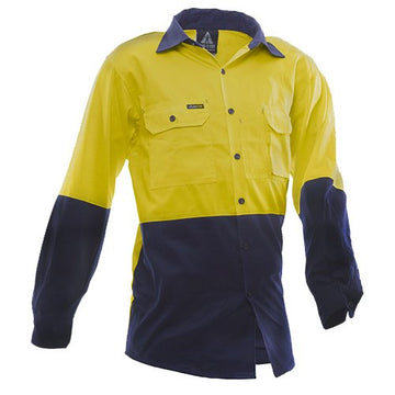 Esko 170 gsm Cotton Shirt, Long Sleeve, Yellow/Blue, D