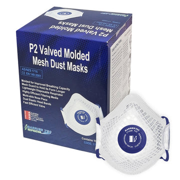 P2 moulded mesh respirator mask, box of 10, front view