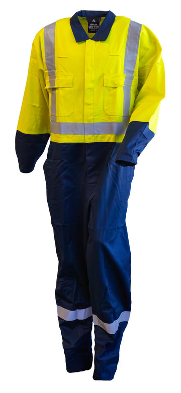 Clearance - Esko Overall, 300gsm Cotton, Yellow/Navy, D/N, Dome