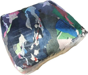 10kg compressed bale of coloured cotton t-shirt rags