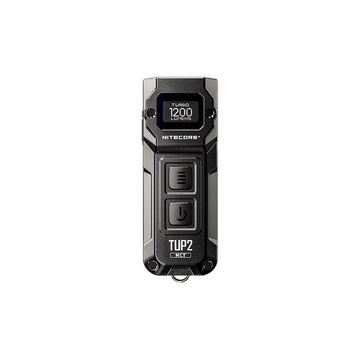 Nitecore TUP2 black rechargeable keychain torch with stainless steel clip