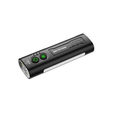 Skyfire TH-G01 black aluminium torch with dual buttons and magnetic base