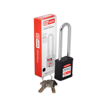 ISOLOCK lockout padlock long shackle zinc plated steel keyed alike 00006