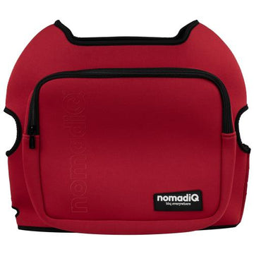 NomadiQ BBQ protective cover in red neoprene with front storage pocket