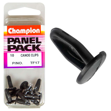 Champion canoe clip black 9.6mm head 13.4mm length pack of 10