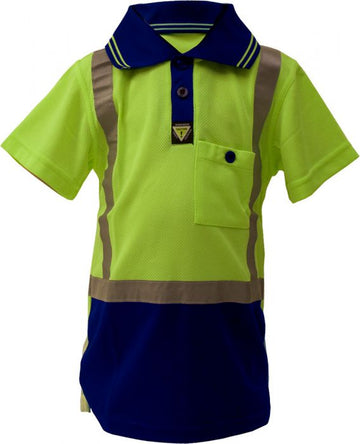 Esko Children's Microfibre Polo - Yellow/Navy
