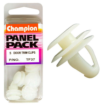 Champion white door trim clip 13mm x 13mm, pack of 5
