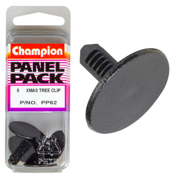 Champion Xmas Tree Clip Black 20.8mm head 13.5mm stem pack of 5