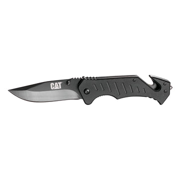Cat® 200mm Drop-Point Folding Knife with Glass Break and Belt Cutter | Alltrade