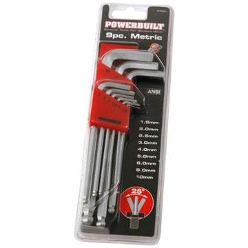 Powerbuilt 9pc Metric Ball End Hex Key Set | Alltrade