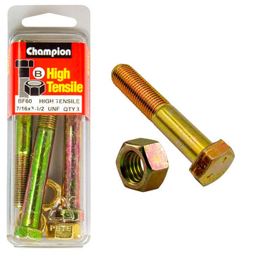 Champion 3-1/2in x 7/16in Bolt And Nut (B) - GR5 | ISL