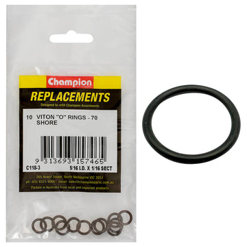 Champion 5/16in I.D. x 1/16in Viton O-ring, pack of 10