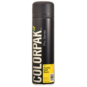 Colorpak Pro Series Aerosol Fastdry Enamel Matt Black aerosol can