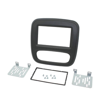 Renault Trafic Mitsubishi Express Double Din fascia kit with metal brackets black
