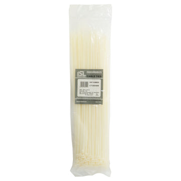 ISL 380 x 4.8mm natural nylon cable ties, pack of 100