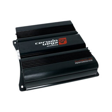 Cerwin Vega CVP800.2D 2-channel car audio amplifier, compact Class A/B design with RCA inputs and pass-thru output