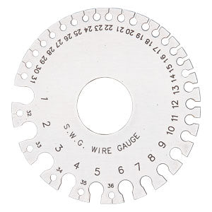 Groz round wire gauge with dual metric and gauge markings