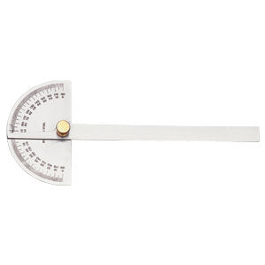 Groz DP6 stainless steel degree protractor with semi-circular head and 150 mm blade
