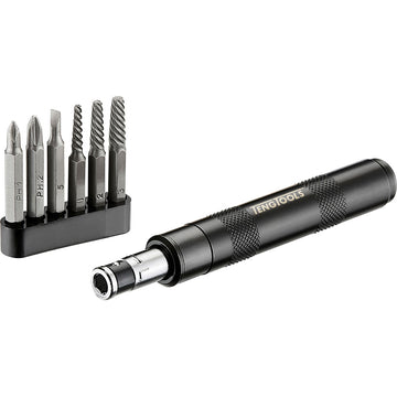Teng 7pc 1/4 inch drive impact driver set with bits and screw extractors