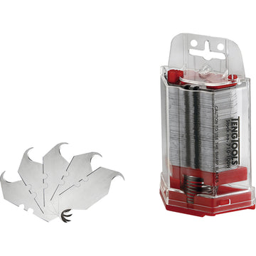 Teng 50mm hook and horn utility knife blades in spring-loaded dispenser pack