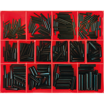 Champion 360-piece metric roll pin assortment in storage case, small sizes 2mm to 6mm diameter