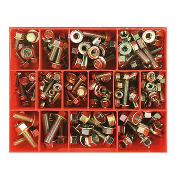 Champion 202pc flange head metric bolt and nut assortment in storage box