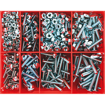 Champion 300pc roofing bolt and nut assortment with mushroom head slotted machine screws