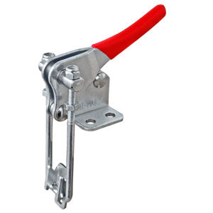 Toggle clamp latch with flanged base and straight handle, 225kg capacity