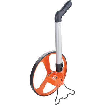 Groz measuring wheel with telescopic handle and foldable kick stand