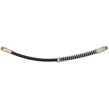 Groz 450mm flexible grease gun hose with spring guard and zinc plated connections