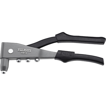 Teng 10in professional hand riveter with 4 nose bushes and plastic-covered handles