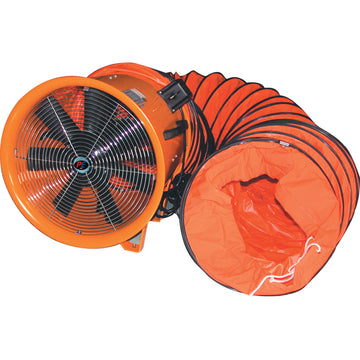 ProEquip PE1056 400mm industrial ventilation fan with flexible ducting