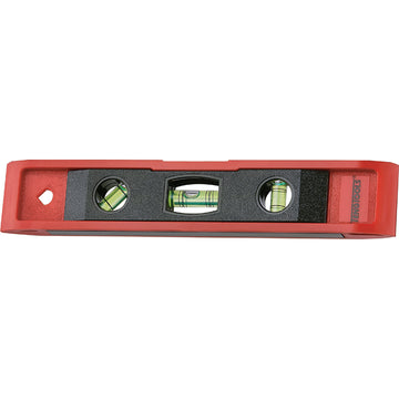 Teng ABS plastic torpedo level 230mm, red body with magnetic base