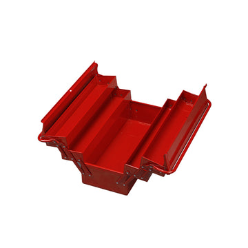 Teng TC540 red lacquered steel cantilever tool box with handle, five compartments and padlock