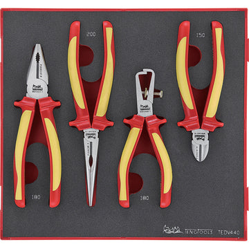 Teng 4pc MB 1000V VDE plier set in modular foam tray