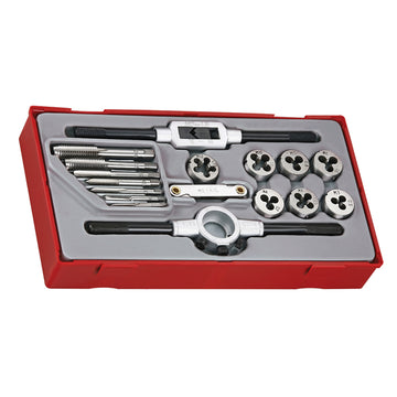 Teng 17pc metric tap and die set in TC-Tray with removable lid