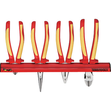 Teng 4pc VDE 1000V insulated plier set with wall mounting rack