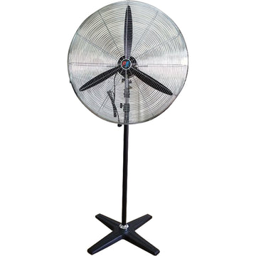 ProEquip PE1015 750mm industrial pedestal fan with cast iron base and oscillating head