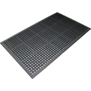 ProEquip rubber anti-fatigue mat 1500×900mm with drainage holes and textured underside