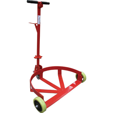 ProEquip manual lift drum truck with removable tilt handle and polyurethane wheels