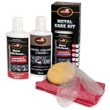 Autosol Metal Care Kit contents laid out