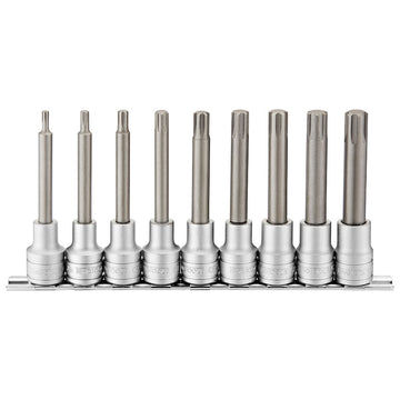 Teng 9-piece 1/2 inch drive long TX bit socket set TX20-TX60 on clip rail