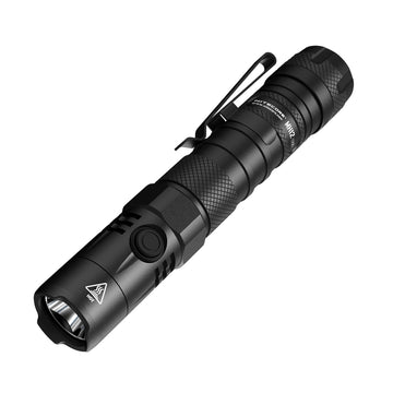Nitecore MH12 V2 tactical torch with 21700 battery and USB-C charging cable