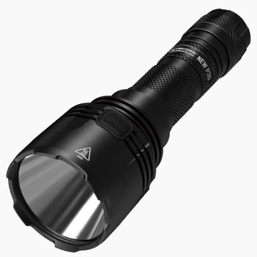 Nitecore P30 long-throw torch with included 21700 battery and accessories