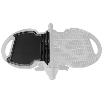 NomadiQ BBQ flat plate griddle, black enamelled non-stick coating, 25 cm × 31 cm