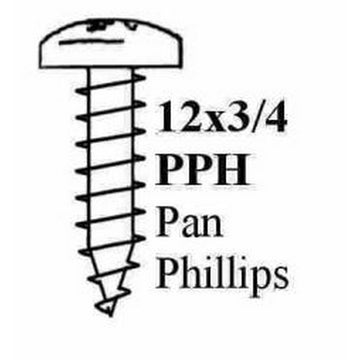12 X 3/4" Pan Pozi Stp Screw Zp - Bag Of 100 | Formula