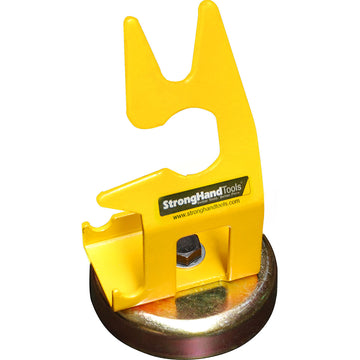 Stronghand magnetic base TIG gun holder with two storage slots on workshop bench