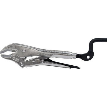Stronghand C-jaw pliers 26mm opening 180mm OAL with crank handle and V-groove jaw